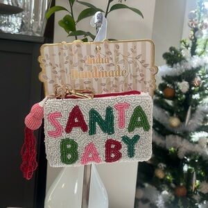 Beaded Christmas Tree Coin Purse Bag Charm India Handmade NWT